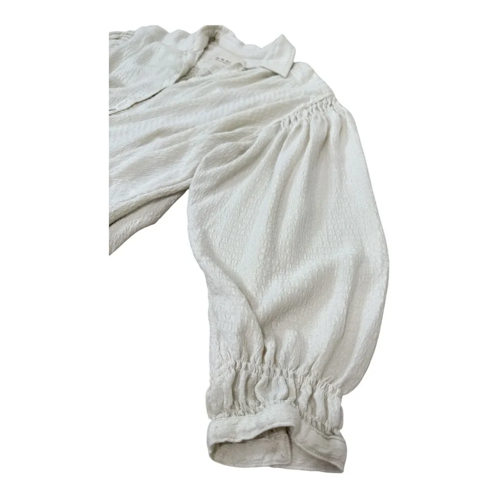 We The Free Ivory Rockaway Oversized Crop Shirt Medium - Picture 7 of 11